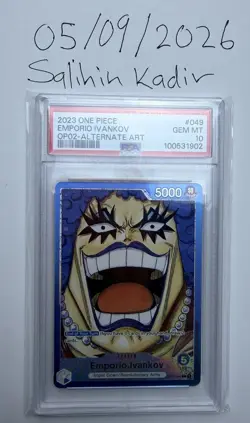 Bandai Emporio Ivankov OP02-049 Paramount War Alt Art Foil PSA 10 EN - Image 1