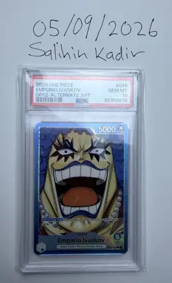 Emporio Ivankov OP02-049 Paramount War Leader Alt Art Foil PSA 10 EN 2023 - Image 1