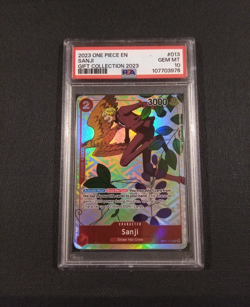 One Piece TCG Sanji (2023 Gift Collection Promo #OP01-13) English PSA-10 - Image 1