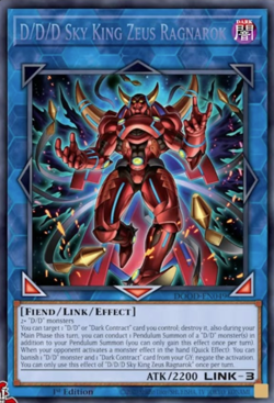 DOOD-EN049 D/D/D Sky King Zeus Ragnarok Secret Rare 1st Ed YuGiOh Preorder - Image 1