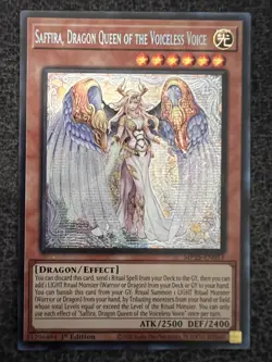 Yugioh Saffira, Dragon Queen of the Voiceless Voice MP25-EN053 Secret Rare NM - Image 1