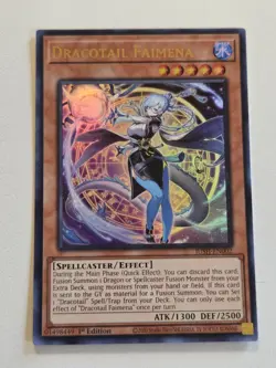 Dracotail Faimena JUSH-EN002 Ultra Rare Yugioh Justice Hunters 1st Edition Mint - Image 1