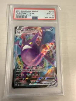 Pokemon TCG 2021 Crobat Vmax Full Art Shining Fates #045 PSA 10 - Image 1