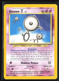 Pokemon TCG - Unown [B] Unlimited Uncommon Neo Revelation 39/64 MP - Image 1