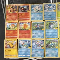 Pokemon TCG 25th Anniversary Holo Starter Cards Lot Oshawott Piplup Squirtle - Image 2