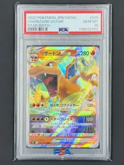 Pokemon TCG Charizard VSTAR Card PSA 10, 15/100, Star Birth Series - Image 1