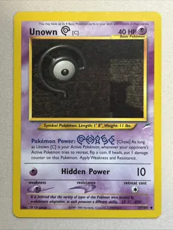 Pokemon Card - Unown [C] - Unlimited - Uncommon (57/105) WOTC Neo Destiny *MP* - Image 1
