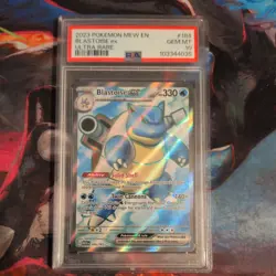 Pokemon Scarlet & Violet 151 Blastoise EX English Card 184/165 PSA 10 GEM MINT - Image 1