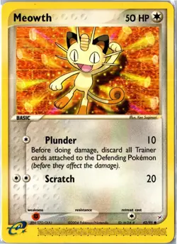 Pokemon Card - Meowth 42/95 Team Magma vs Team Aqua Common Lightly Played - Image 1