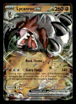Pokemon Card Paldea Evolved Lycanroc ex 117/193 Double Rare - Image 1