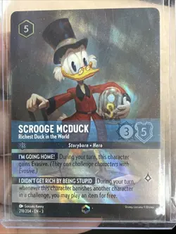 Lorcana Scrooge McDuck Enchanted Card 218/204 Richest Duck in the World - Image 1