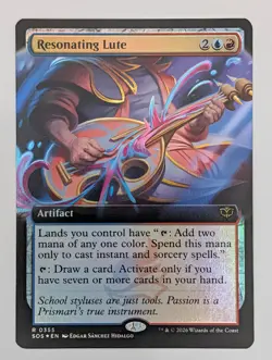 (Foil) Resonating Lute (Extended Art) (355) Secrets of Strixhaven Mtg NM - Image 1