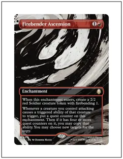 1x Firebender Ascension, Borderless Art, Avatar, Magic the Gathering MTG NM - Image 1