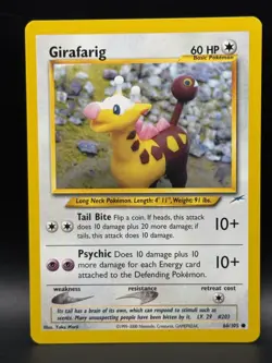 Girafarig 66/105 Pokemon TCG Neo Destiny Unlimited Vintage Regular (Light Play) - Image 1