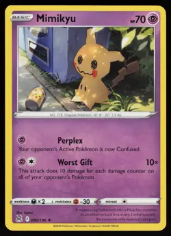 MIMIKYU 080/196 RARE LOST ORIGIN POKEMON NM/M - Image 1