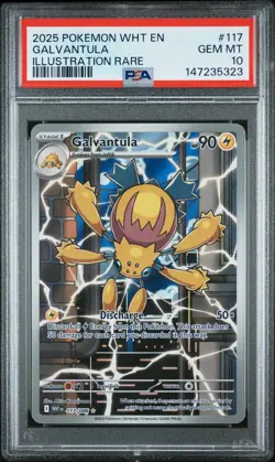 2025 Pokemon Wht En-White Flare #117 Galvantula Illustration Rare PSA 10 - Image 1