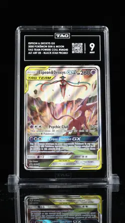 TAG 9 Espeon & Deoxys GX SM240 Pokemon Holo Gem Mint Tag Team Promo Card PSA 10 - Image 1