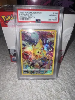 2023 POKEMON SWORD AND SHIELD CROWN ZENITH #160 FA/PIKACHU PSA 10 - Image 1