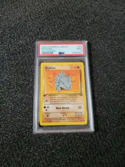 Pokemon Jungle Set 1st Edition Regular Finish Rhyhorn 61/64 - PSA 9! PK1064 - Image 1