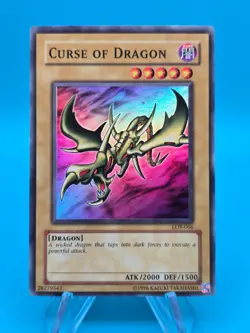 YuGiOh Curse of Dragon Super Rare The Legend of Blue Eyes White Dragon LOB-066 - Image 1