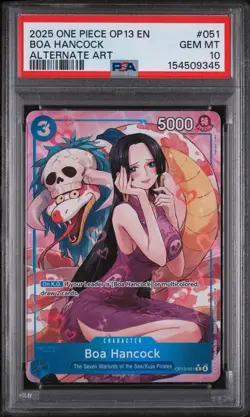 2025 ONE PIECE OP13-CARRYING ON HIS WILL #051 BOA HANCOCK ALTERNATE ART PSA 10 - Image 1