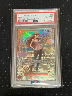 PSA 10 Nami OP01-016 Special Alt Art One Piece Card Awakening Of The New Era JP - Image 1