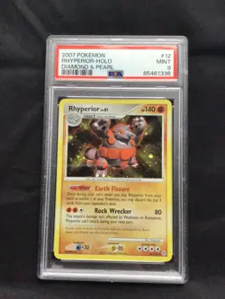 Pokemon Cards: Diamond and Pearl Rare Holo: Rhyperior 12/130 PSA 9 - Image 1