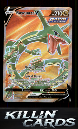 Rayquaza V (Full Art) 193/203 Pokemon Ultra Rare SWSH07: Evolving Skies Card NM - Image 1