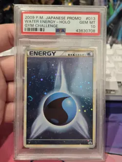 Pokemon Cards Water Energy 013 Gym Challenge 2009 promo Japanese G051 PSA 10 - Image 1