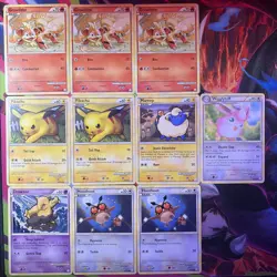 Lot of 10 HGSS Base Set Pre Modern Pokemon TCG Cards 2010 Pikachu Growlithe LPMP - Image 1