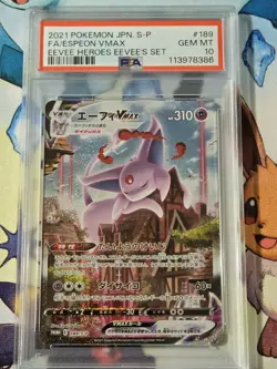 Pokemon Espeon VMAX Alt Art Japanese Eevee Heroes Promo Card 189/S-p PSA 10 - Image 1