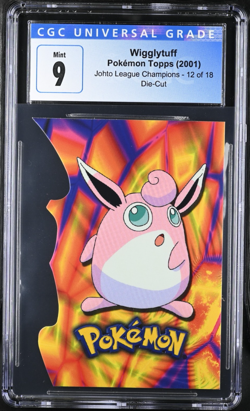 2001 Topps Pokemon Johto League Champions Wigglytuff Die cut 12 CGC 9 Mint - Image 1