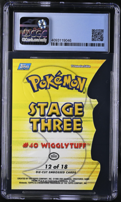 2001 Topps Pokemon Johto League Champions Wigglytuff Die cut 12 CGC 9 Mint - Image 2