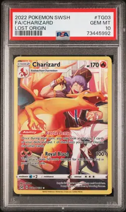 PSA 10 CHARIZARD TG03/TG30 | Lost Origin Full Art Pokemon Card - Image 1