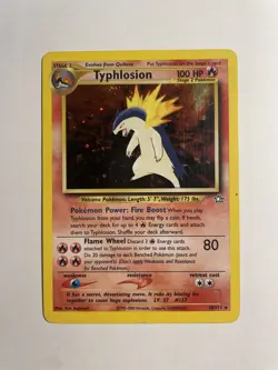 Typhlosion Holo Rare Neo Genesis 18/111 Vintage Pokemon TCG Card LP- - Image 1