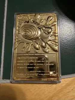 Pokemon 1999 BK Limited Edition 23k Gold Plated Poliwhirl Card With Pokeball - Image 5
