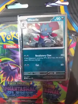 Pokemon Trading Card Game mega evo and phantasmal flames Triple Pack - WEAVILE - Image 2