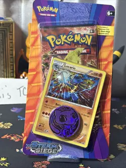 2016 Pokemon LUCARIO XY STEAM SIEGE BLISTER *SEALED* Cosmo blk Star Promo Wow!! - Image 3