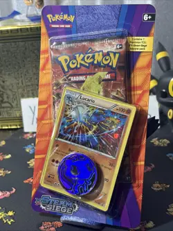2016 Pokemon LUCARIO XY STEAM SIEGE BLISTER *SEALED* Cosmo blk Star Promo Wow!! - Image 5