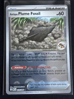 Antique Plume Fossil - Pokemon White Flare Poke Ball Pokemon Card 079/086 - Image 1
