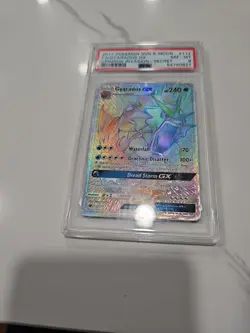 2017 Pokemon Crimson Invasion Gyarados GX Rainbow Secret #112 PSA 8 NM-MT - Image 2