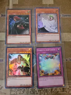 YUGIOH VANITYS EMPTINESS + VANITYS RULER + VANITYS FIEND + MAJESTYS FIEND 1ST NM - Image 1