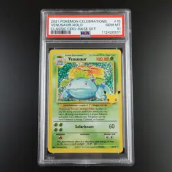 PSA 10 Venusaur 15/102 Pokemon Celebrations Classic Collection Holo Graded Card - Image 1
