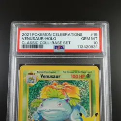 PSA 10 Venusaur 15/102 Pokemon Celebrations Classic Collection Holo Graded Card - Image 2