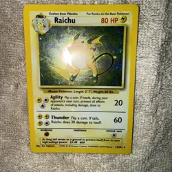 Pokemon TCG Raichu Holo Rare Card Base Set, Vintage, 14/102 - Image 2