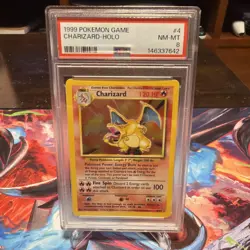Charizard Holo 1999 Pokemon Base Set Unlimited 4/ 102 WOTC Vintage Card PSA 8 - Image 1