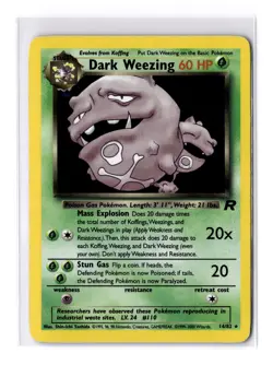 Dark Weezing - 14/82 Team Rocket Holo & Non Holo - LP/MP - VINTAGE - POKEMON TCG - Image 3