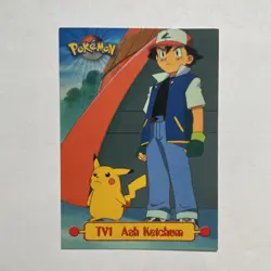 Ash Ketchum #TV1 - Pokemon Topps TV Animation Pokemon Card - Image 1