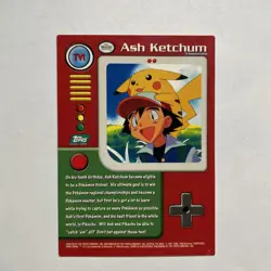 Ash Ketchum #TV1 - Pokemon Topps TV Animation Pokemon Card - Image 2