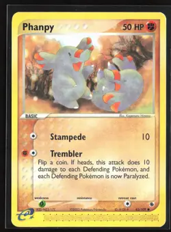 Pokemon TCG - Phanpy Common Ruby and Sapphire 62/109 LP - Image 1